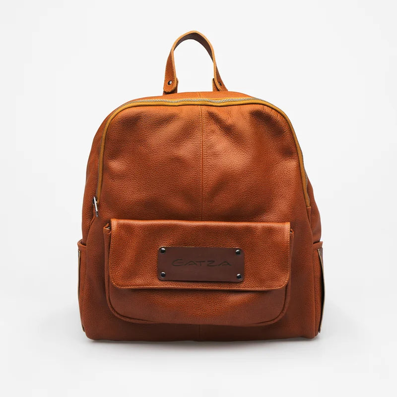 Gatza Leather Backpack - Caramel - M
