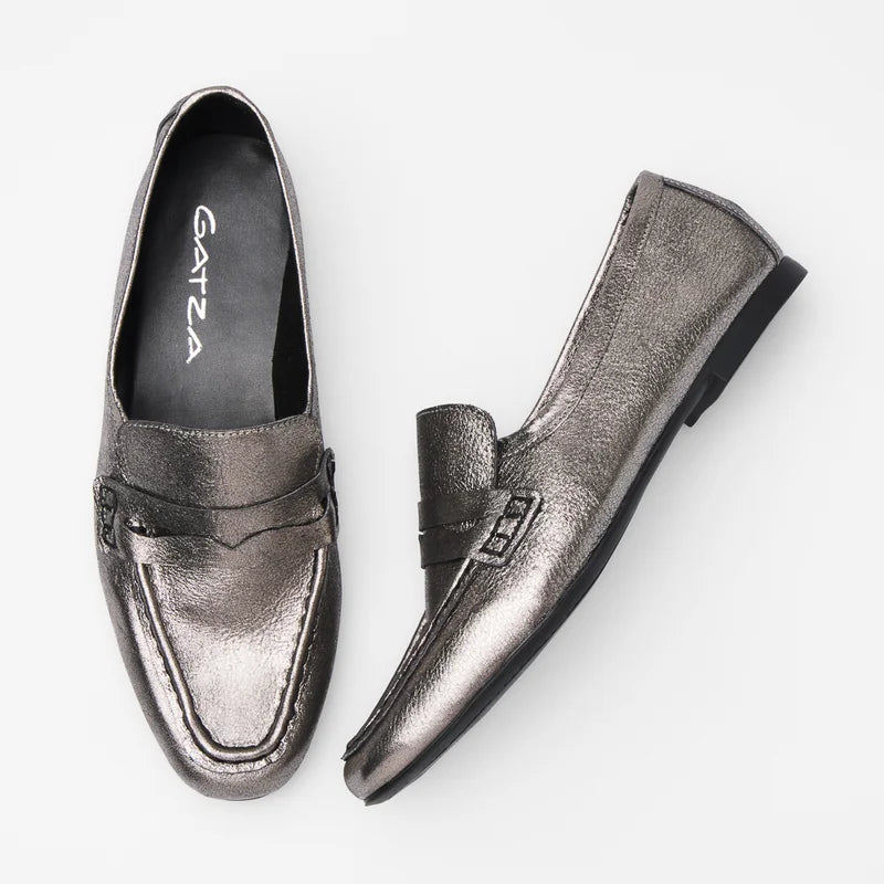 Classic Leather Loafer - Silver