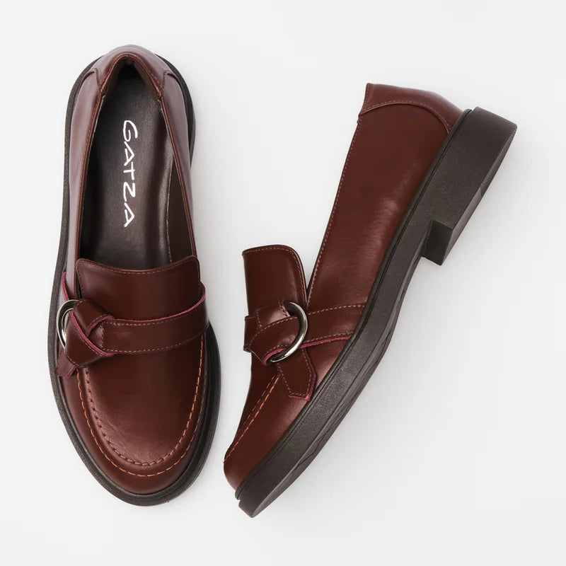 Elorie Leather Loafer - Burgundy