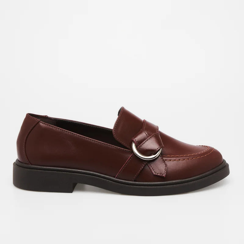 Elorie Leather Loafer - Burgundy
