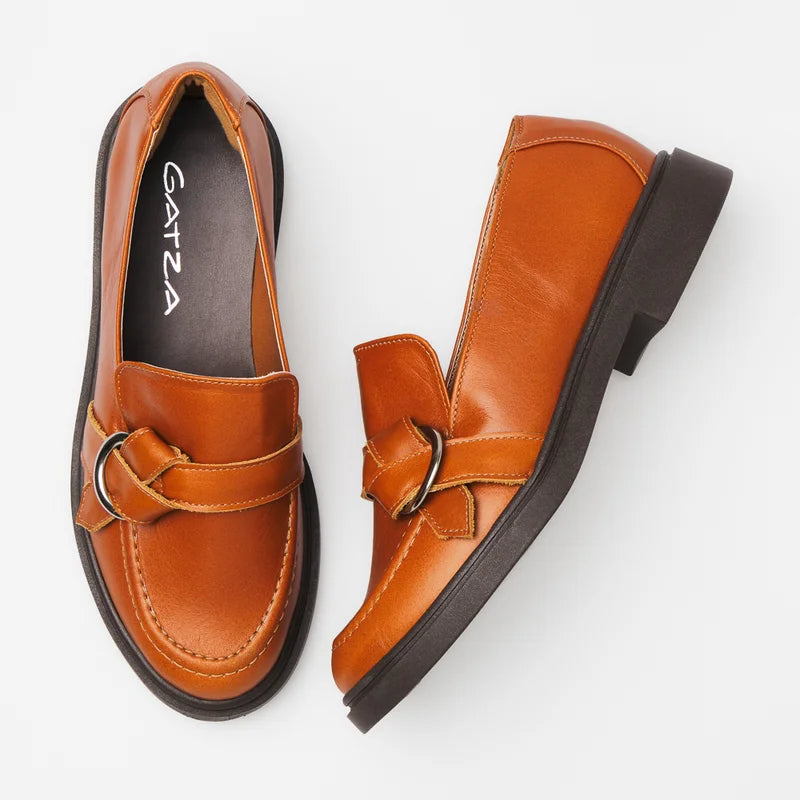 Elorie Leather Loafer - Caramel