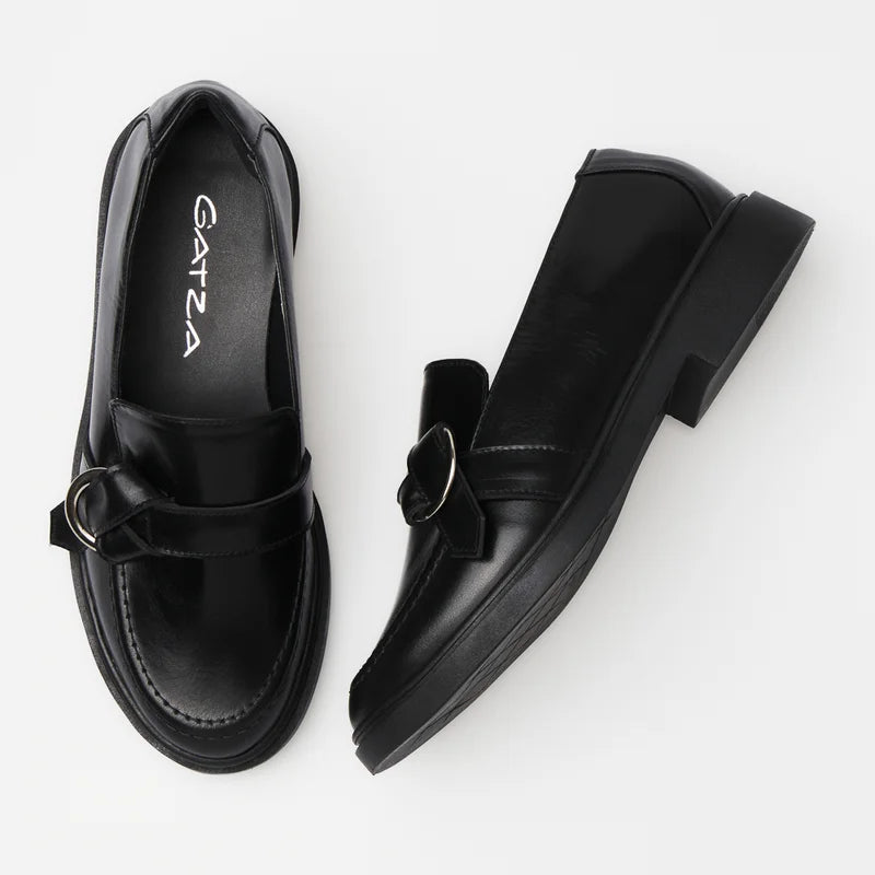 Elorie Leather Loafer - Black
