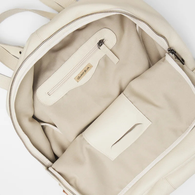 Gatza Leather Backpack - Off White - M