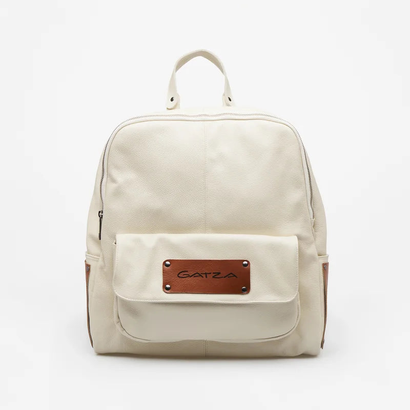 Gatza Leather Backpack - Off White - M