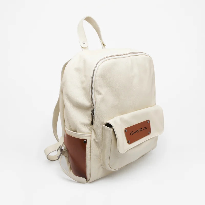 Gatza Leather Backpack - Off White - M