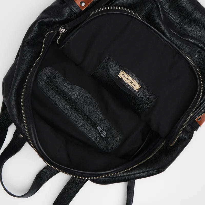 Gatza Leather Backpack - Black - M