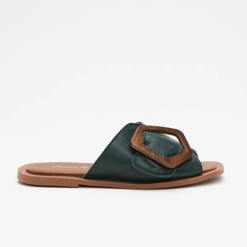 Aida Flat Sandal - Green