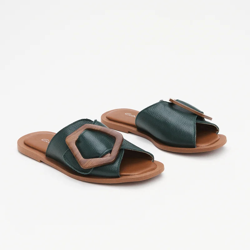 Aida Flat Sandal - Green