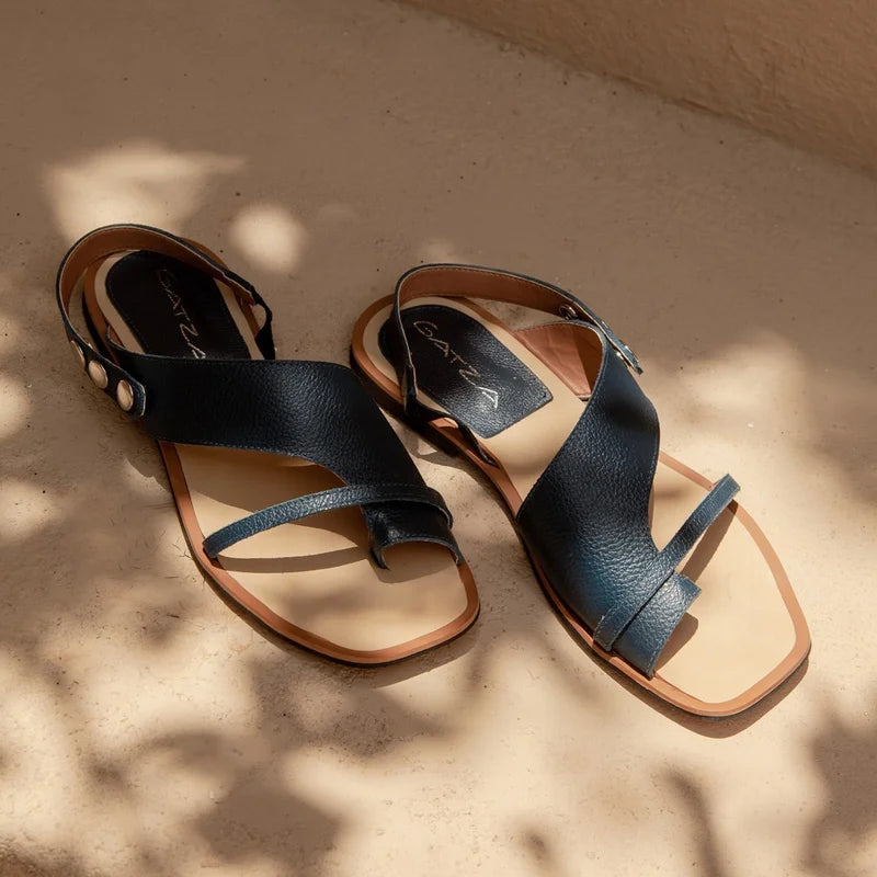 Elen Blue Flat Sandal