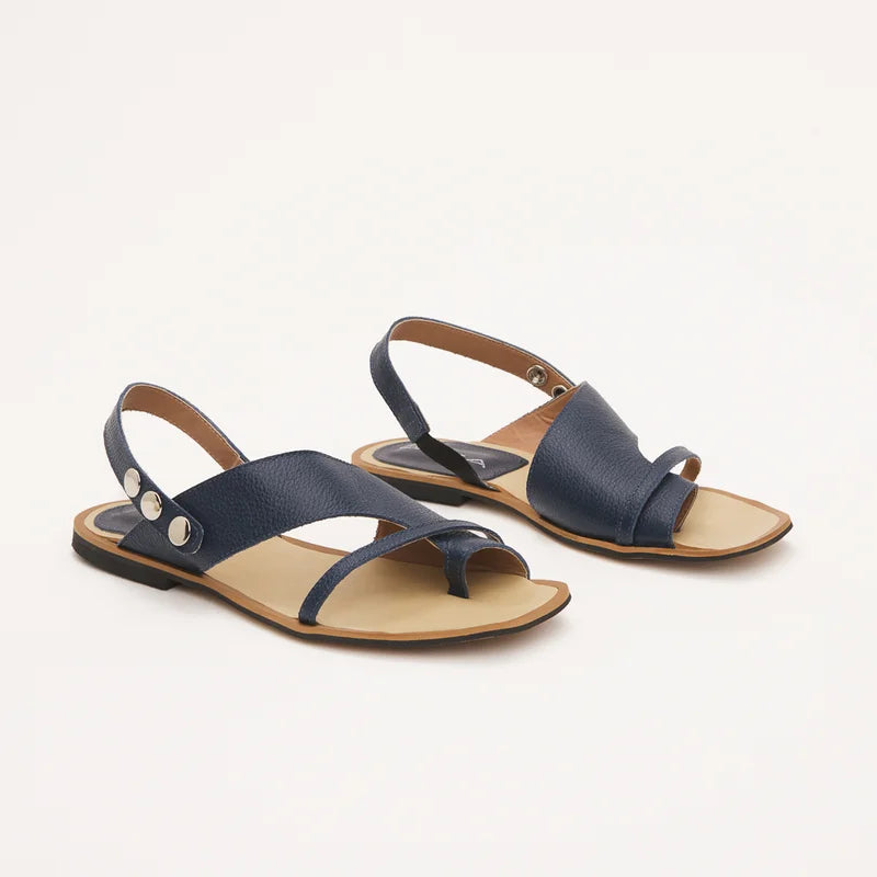 Elen Blue Flat Sandal