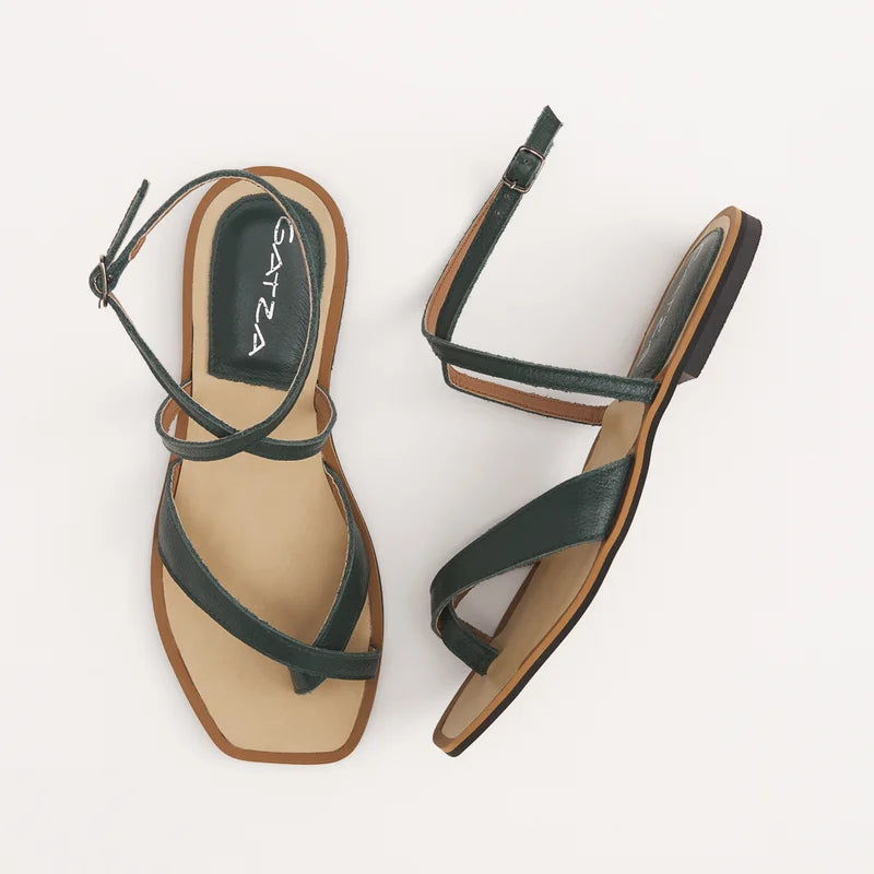 Elisa Flat Sandal - Green