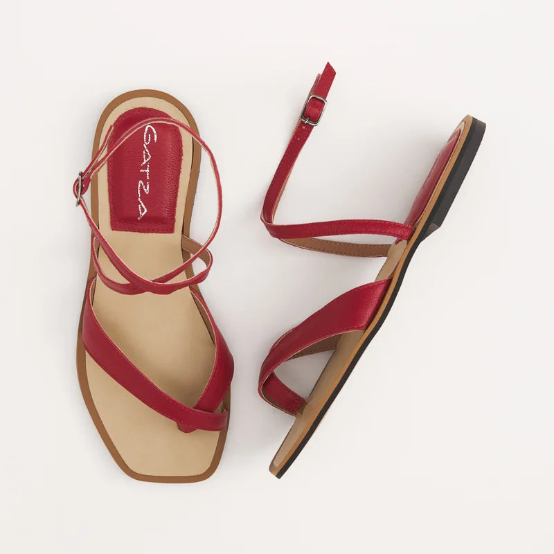 Elisa Flat Sandal - Red