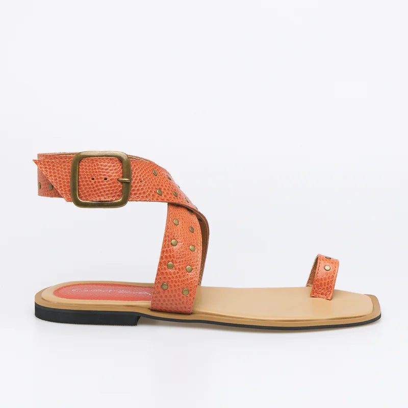 Lívia Flat Sandal - Orange
