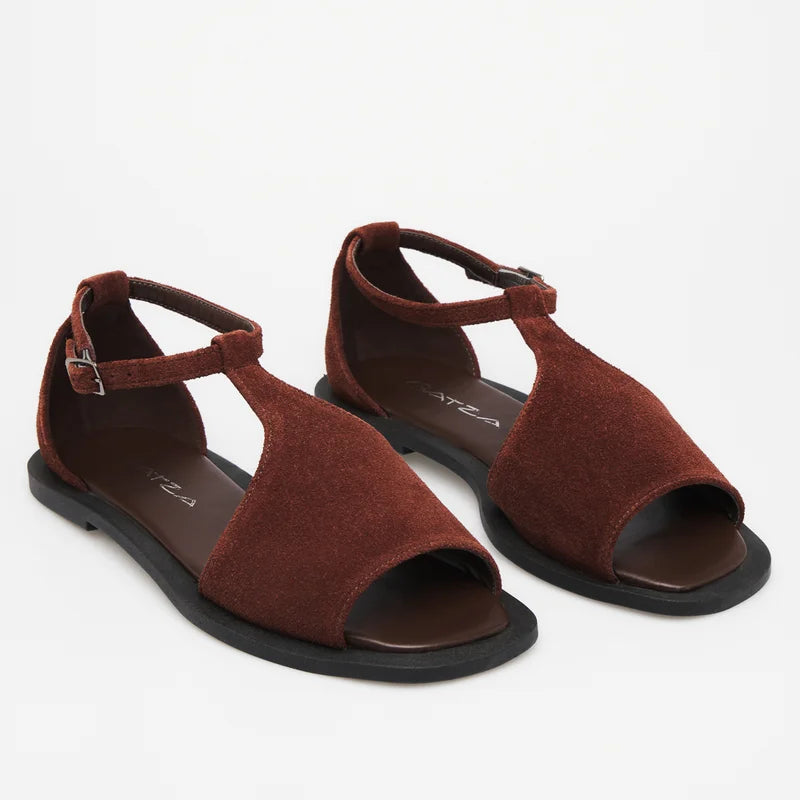 Selena Flat Sandal - Brown
