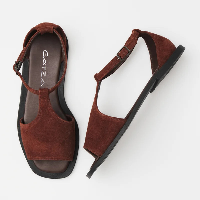 Selena Flat Sandal - Brown