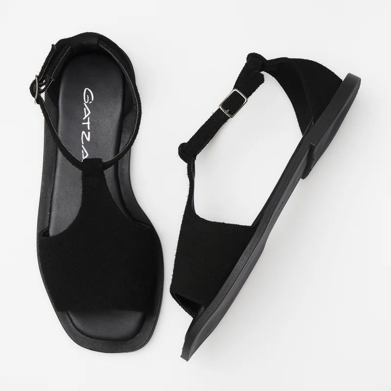 Selena Flat Sandal - Black