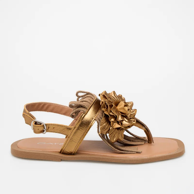 Lumine Leather Flat Sandal - Siena