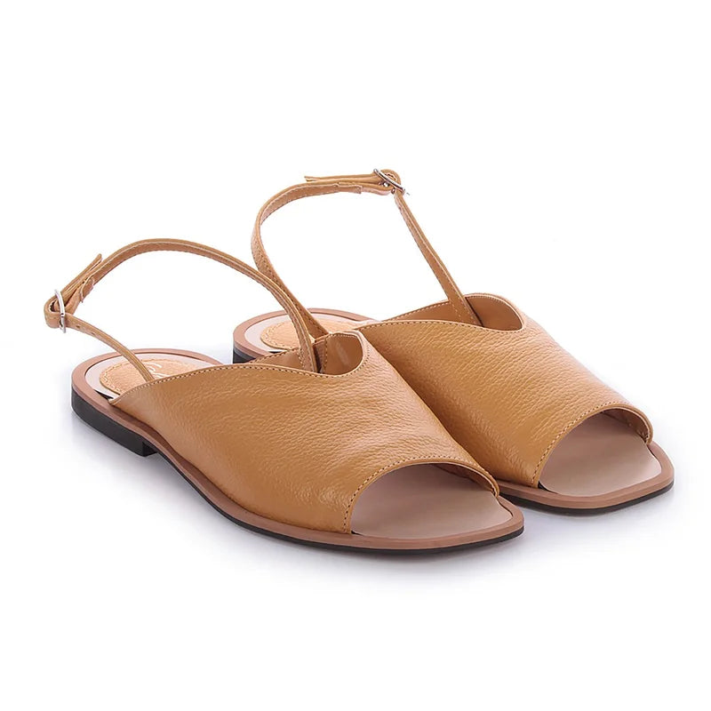 Back Strap Flat Sandal - Yellow