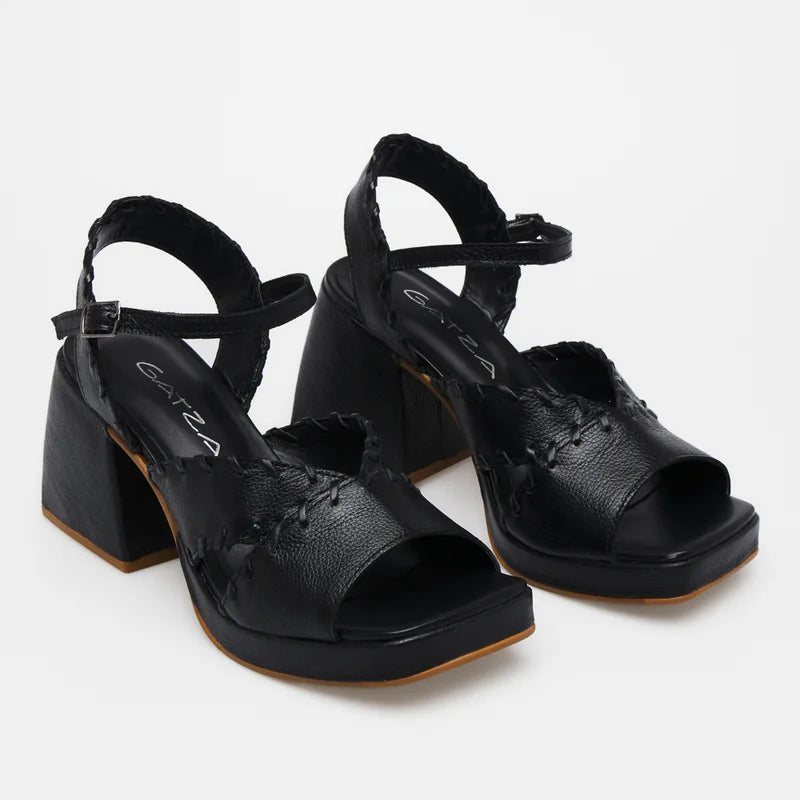 Amantra Leather Sandal - Black