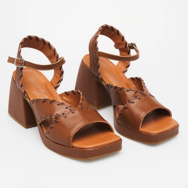 Amantra Leather Sandal - Caramel