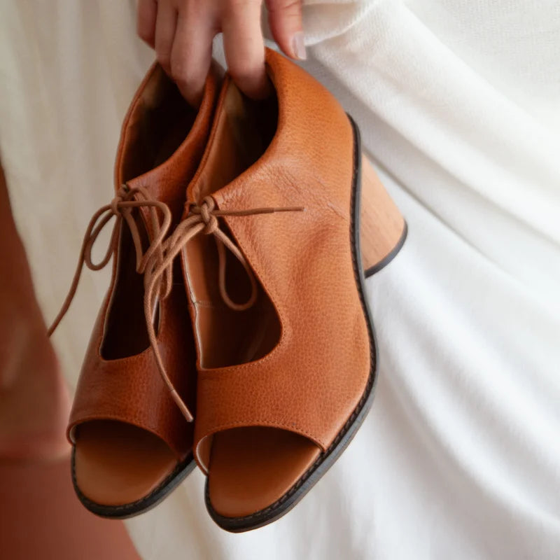 Amarril Leather Sandal - Caramel