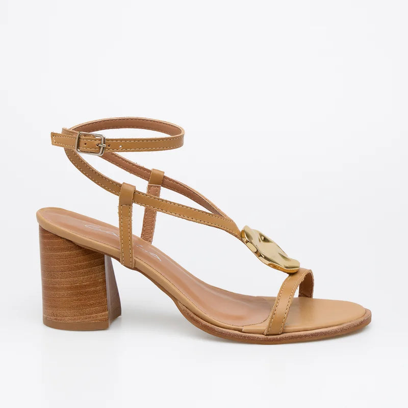 Azzora Leather Sandal - Beige