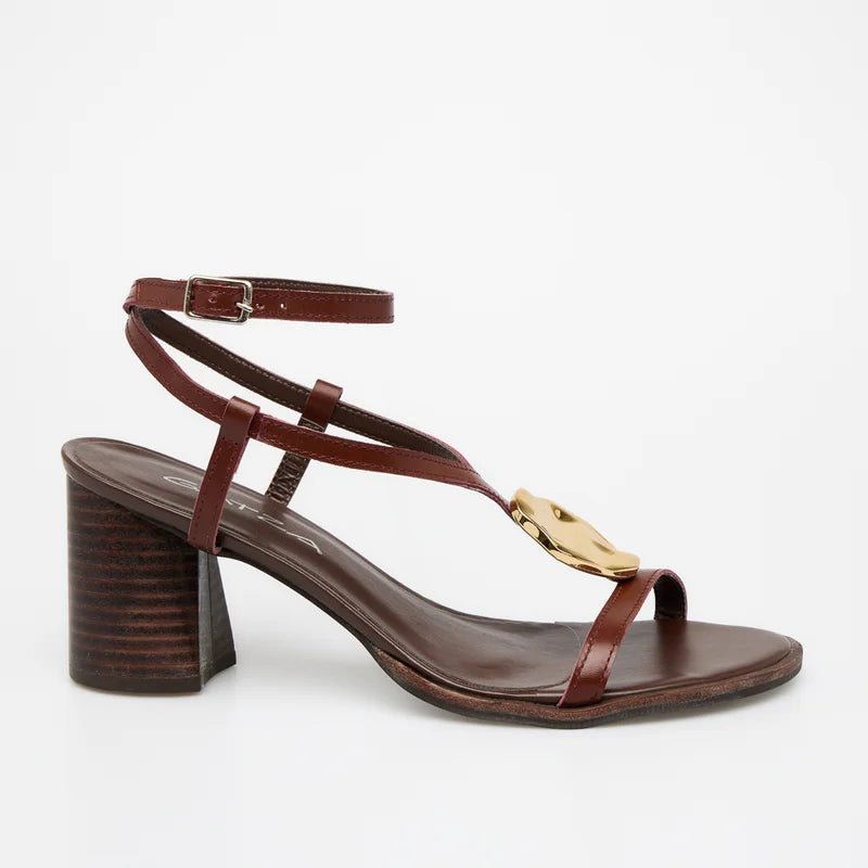 Azzora Leather Sandal - Coffee