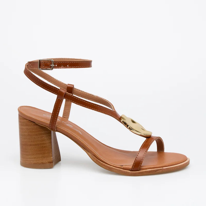 Azzora Leather Sandal - Caramel