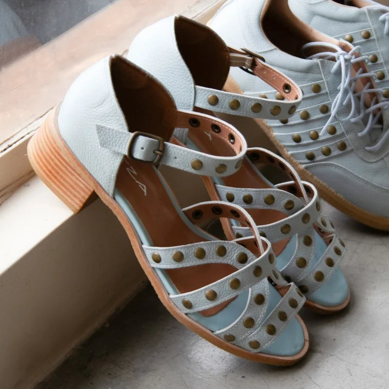 Brigitte Leather Sandal - Blue