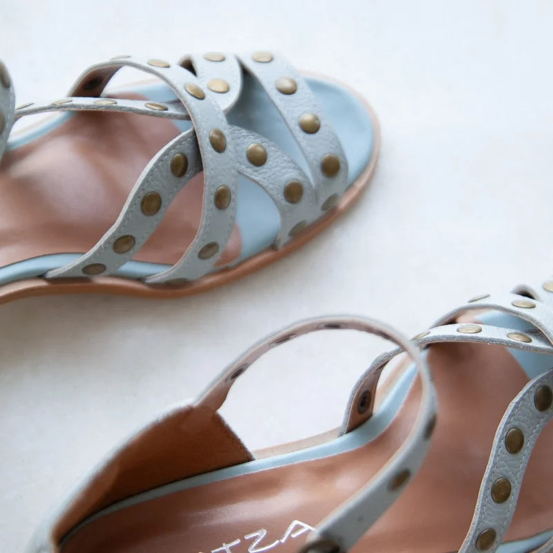 Brigitte Leather Sandal - Blue
