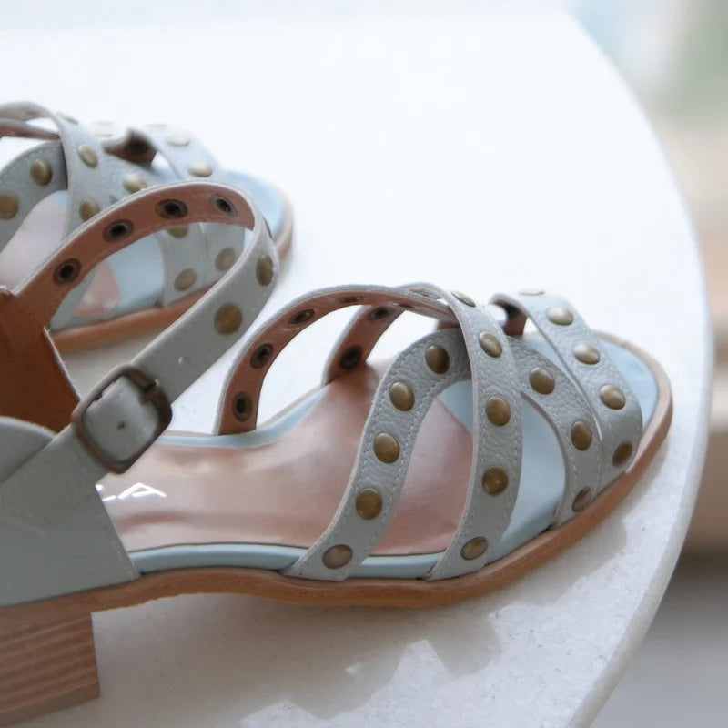 Brigitte Leather Sandal - Blue