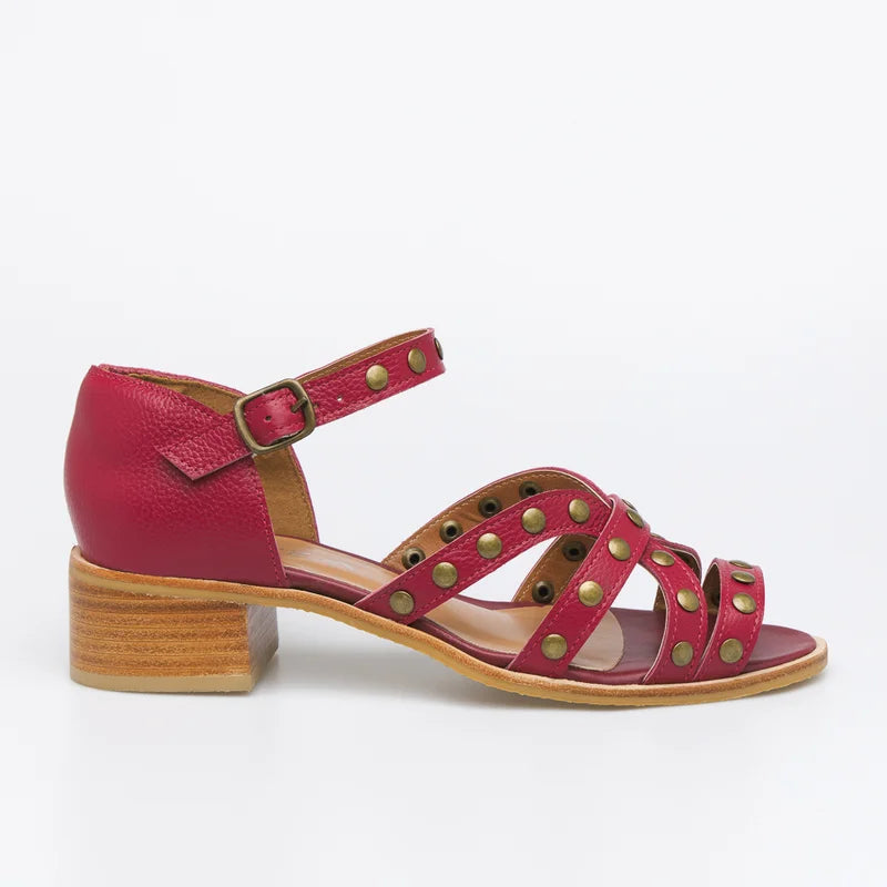 Brigitte Leather Sandal - Red