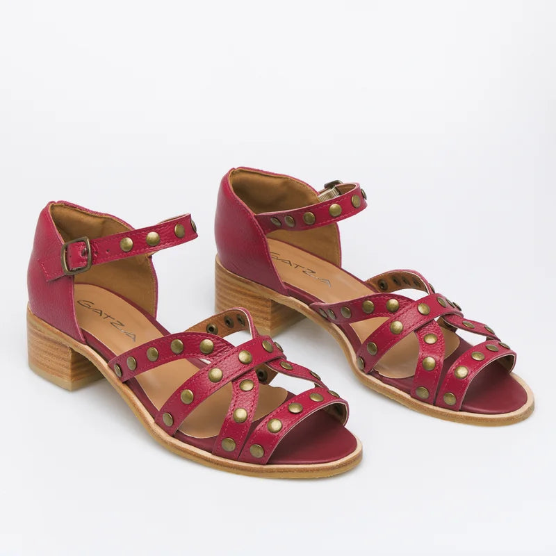 Brigitte Leather Sandal - Red