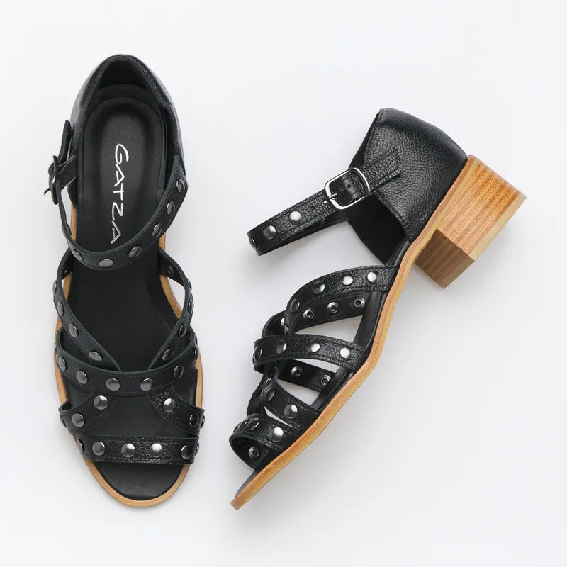 Brigitte Leather Sandal - Black