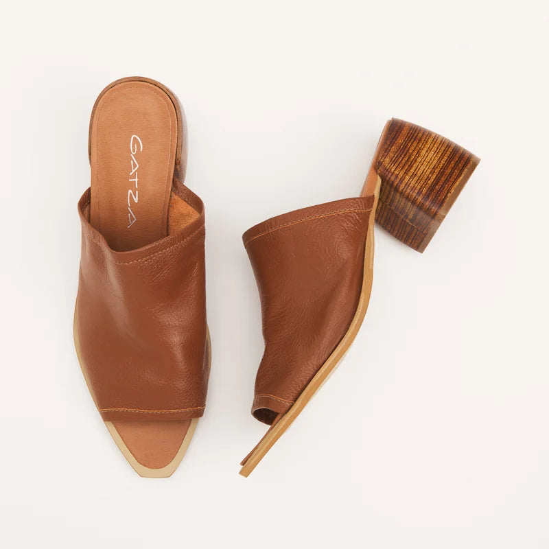Josie Leather Sandal - Caramel