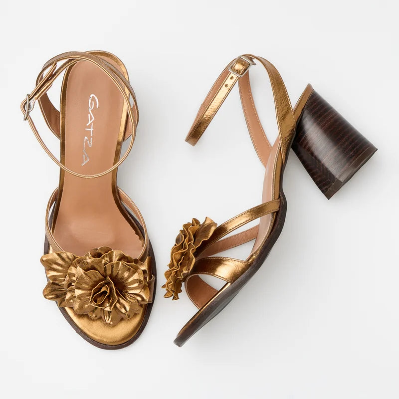 Kaena Leather Sandal - Old Gold