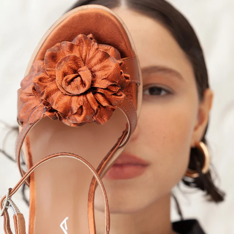 Kaena Leather Sandal - Copper
