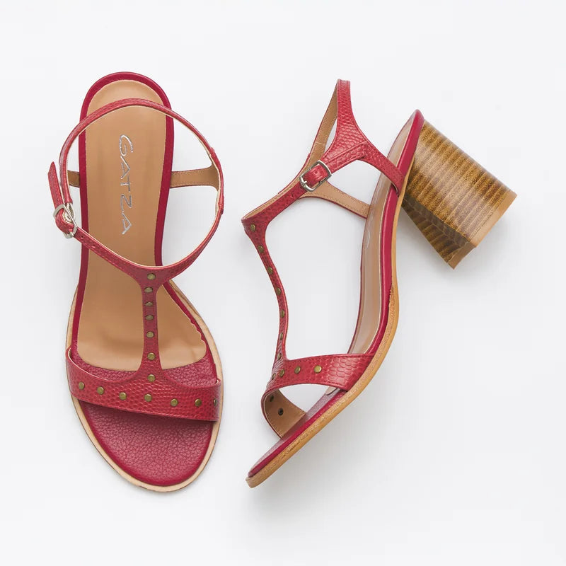 Lilly Studded Sandal - Cherry
