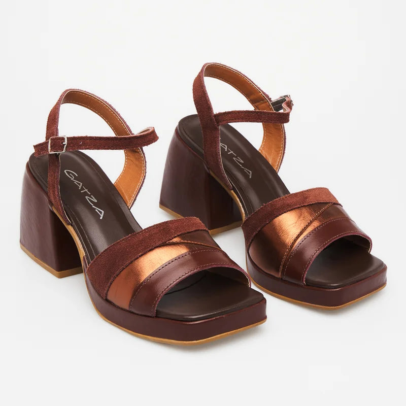 Maelle Leather Sandal - Burgundy