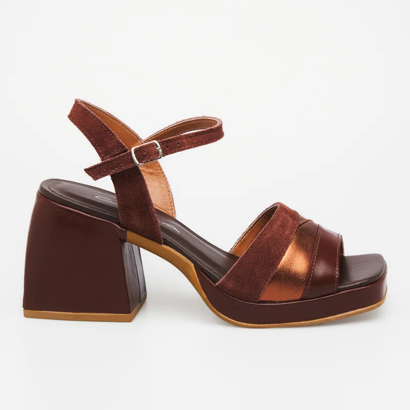 Maelle Leather Sandal - Burgundy