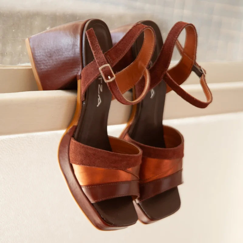 Maelle Leather Sandal - Burgundy