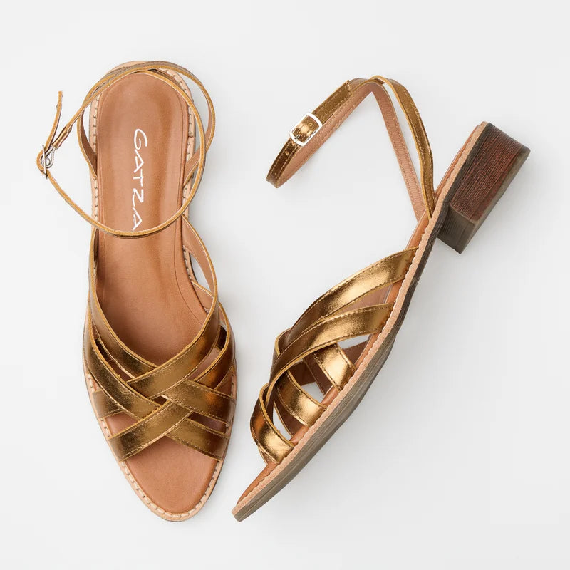 Ravena Leather Sandal - Old Gold