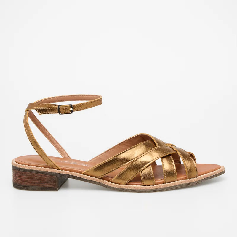 Ravena Leather Sandal - Old Gold