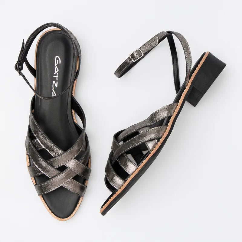 Ravena Leather Sandal - Silver