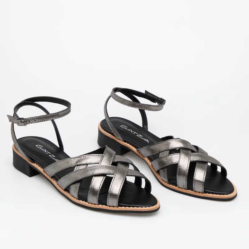 Ravena Leather Sandal - Silver