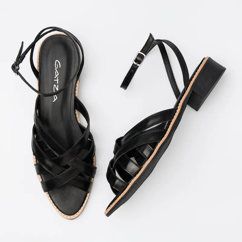 Ravena Leather Sandal - Black