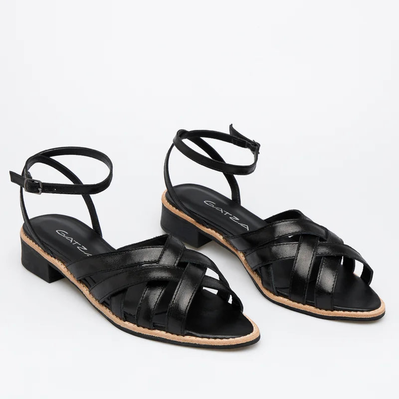Ravena Leather Sandal - Black