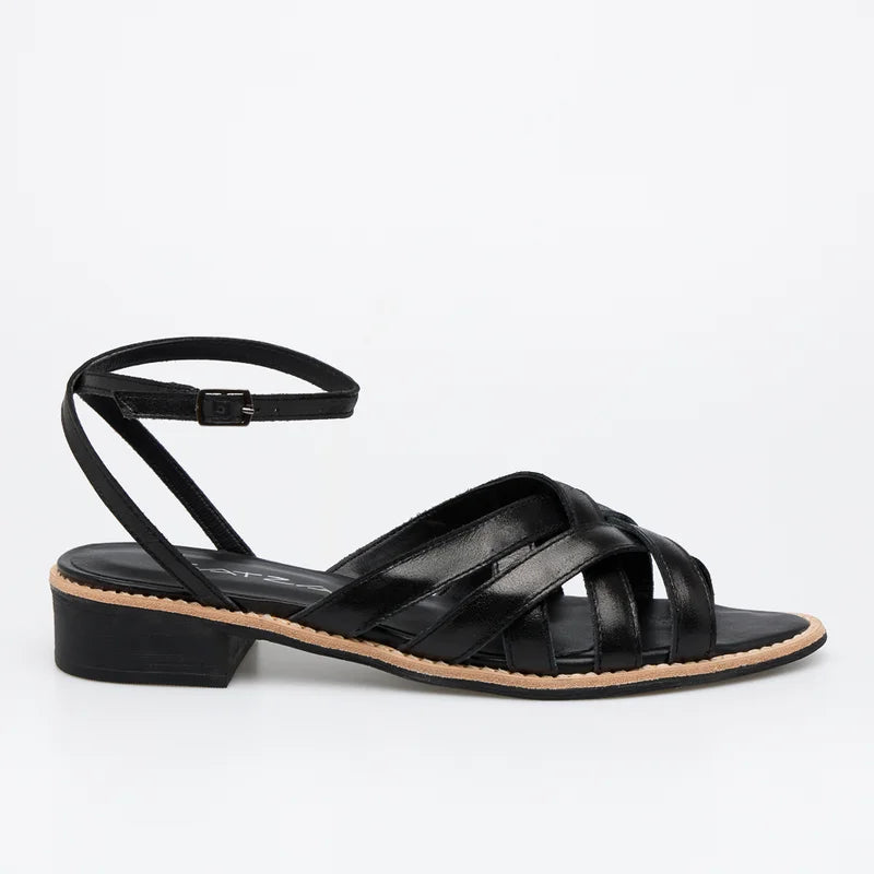 Ravena Leather Sandal - Black