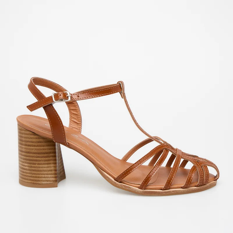 Stratta Leather Sandal - Caramel