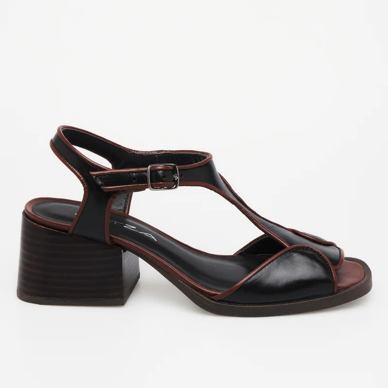 Valenza Leather Sandal - Black